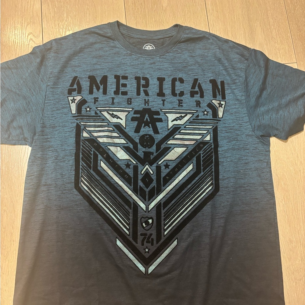 American Fighter Blue and Black Short Sleeve Tee